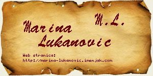 Marina Lukanović vizit kartica